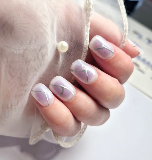 Kit de faux ongles - Voile Lilas 🪻